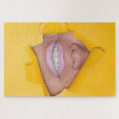 Lippen lächeln gelb puzzle (Horizontal)