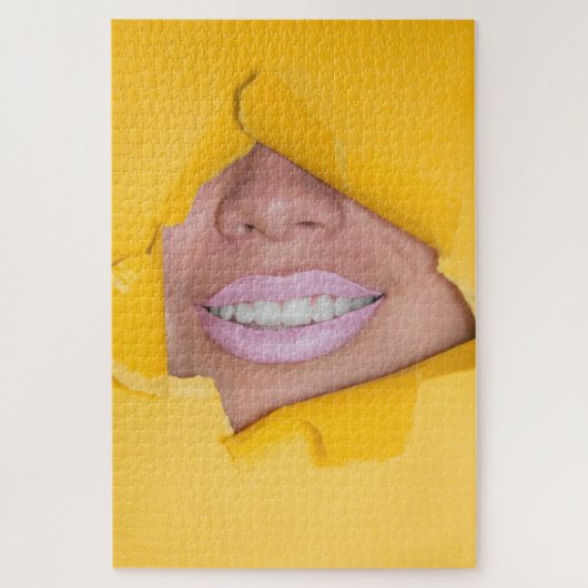 Lippen lächeln gelb puzzle (Vertikal)