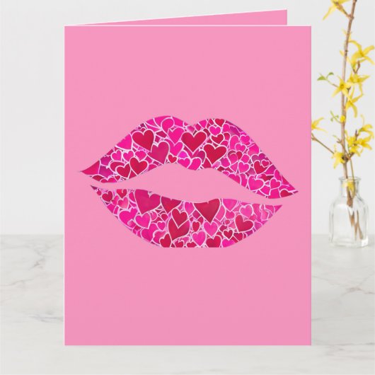 Lippen lieben 01 karte (Gelbe Blume)