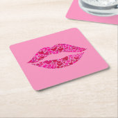 Lippen lieben 01 rechteckiger pappuntersetzer (angewinkelt)