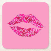 Lippen lieben 01 rechteckiger pappuntersetzer (Vorderseite)