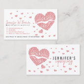 Lippen Lippen Rose Gold Glitzer Glossy Lipstick Visitenkarte (Vorne/Hinten)