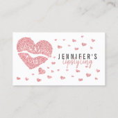 Lippen Lippen Rose Gold Glitzer Glossy Lipstick Visitenkarte (Rückseite)