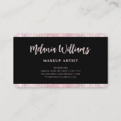 Lippen Makeup Artist Trendy Black Rose Gold Glitze Visitenkarte (Rückseite)