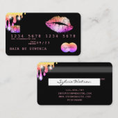 Lippen Makeup Lipstick Kreditkarte Stilvolle Rose Visitenkarte (Vorne/Hinten)