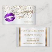 Lippen Meridian Gold Confetti & Lila Lippen Visitenkarte (Vorne/Hinten)