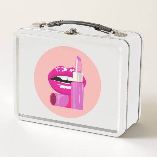 Lippen Metall Brotdose (Vorderseite)