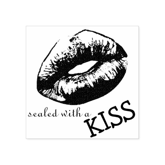 Lippen - mit Kuss versiegelt Gummistempel (Prägung)