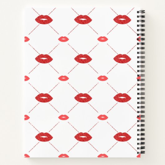 Lippen mit rotem Glitzer Notizblock (Rückseite)