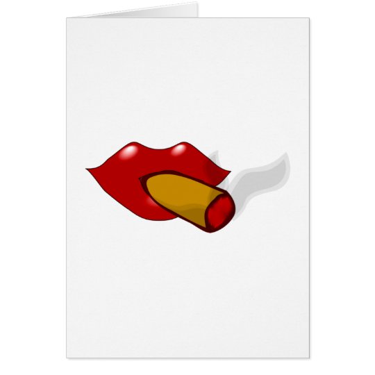 Lippen mit Zigarre lips with cigar Karte