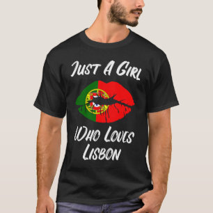 Lippen Mouth Liebe Portugiesische Flagge Lissabon T-Shirt