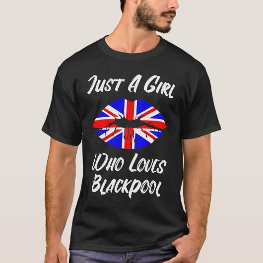 Lippen Mouth Liebe Union Jack Flag Blackpool T-Shirt (Vorderseite)
