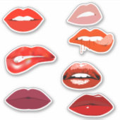 Lippen Mouth Lipstick Rot Aufkleber (Vorderseite)