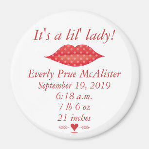 Lippen Mrs. Hipster Baby Mädchen Vintage Retro Kle Magnet