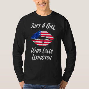 Lippen Mund Liebe Amerikanische Flagge Lexington T-Shirt