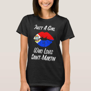 Lippen Mund Liebe Flagge St. Maarten T-Shirt