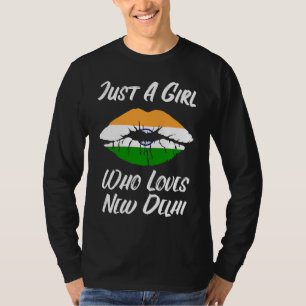 Lippen Mund Liebe Indische Flagge Neu-Delhi T-Shirt