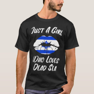Lippen Mund Liebe Israelische Flagge Totes Meer T-Shirt