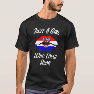 Lippen Mund Liebe Kroatien Flagge Hvar T-Shirt