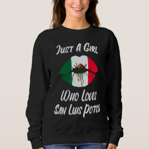 Lippen Mund Liebe Mexikanische Flagge San Luis Pot Sweatshirt