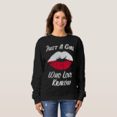 Lippen Mund Liebe Polnische Flagge Krakau Sweatshirt (Vorne ganz)