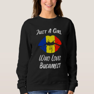 Lippen Mund Liebe Rumänische Flagge Bukarest Sweatshirt