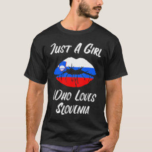 Lippen Mund Liebe Slowenische Flagge Slowenien T-Shirt