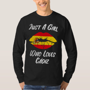 Lippen Mund Liebe Spanische Flagge Cadiz T-Shirt