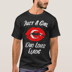 Lippen Mund Liebe Türkische Flagge Elazig T-Shirt