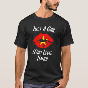 Lippen Mund Liebe Vietnamesische Flagge Hanoi T-Shirt