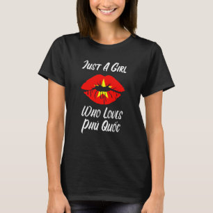 Lippen Mund Liebe Vietnamesische Flagge Phu Quoc T-Shirt
