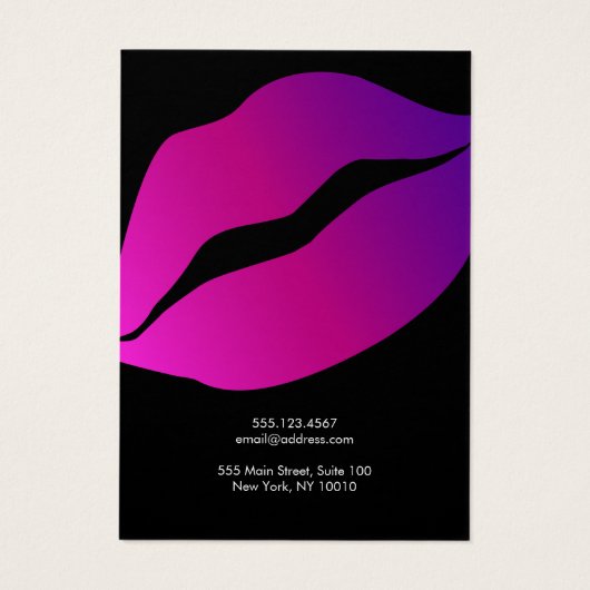 Lippen-Ohrring-Display-Karte Küssen (Rückseite)