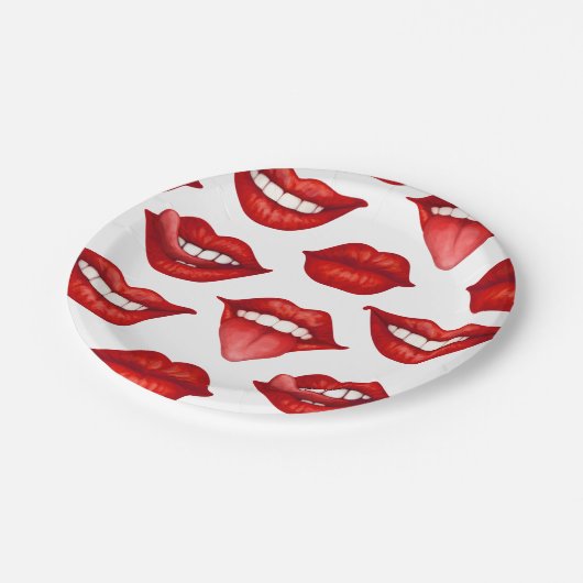 Lippen Pappteller (Schrägansicht)