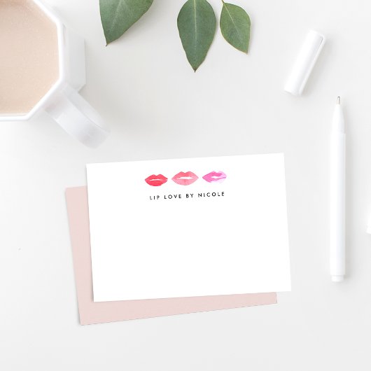 Lippen | Personalisierte Notecards Mitteilungskarte