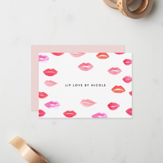 Lippen | Personalisierte Notecards Mitteilungskarte (Vorderseite/Rückseite Beispiel)