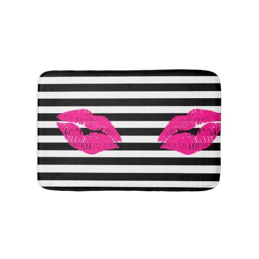 Lippen, Pinklippen, zacken Lippen, bilden Kunst, Badematte (Vorderseite)