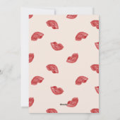 Lippen Rot auf beige Farbvalentin Feiertagskarte (Rückseite)