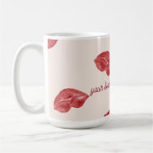 Lippen Rot auf beige Farbvalentin Kaffeetasse (Links)