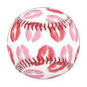 Lippen, rot und rosa, Lippenmuster, Lippenstift, K Baseball (Vorderseite)