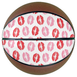 Lippen, rot und rosa, Lippenmuster, Lippenstift, K Basketball