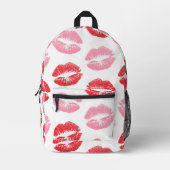 Lippen, rot und rosa, Lippenmuster, Lippenstift, K Bedruckter Rucksack (Vorderseite)