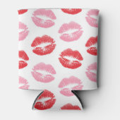 Lippen, rot und rosa, Lippenmuster, Lippenstift, K Dosenkühler (Vorderseite)