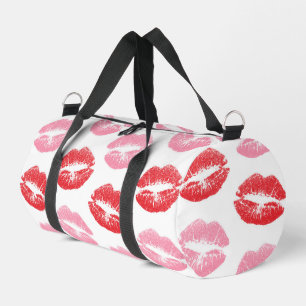 Lippen, rot und rosa, Lippenmuster, Lippenstift, K Duffle Bag