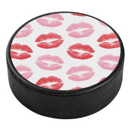 Lippen, rot und rosa, Lippenmuster, Lippenstift, K Eishockey Puck