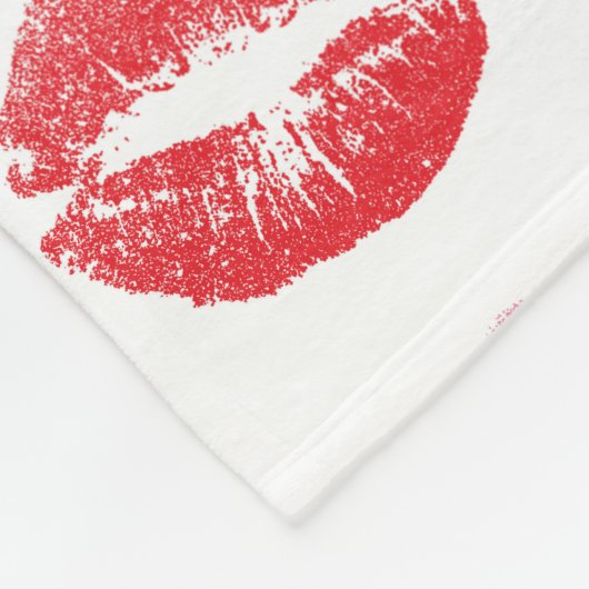 Lippen, rot und rosa, Lippenmuster, Lippenstift, K Fleecedecke (Ecke)