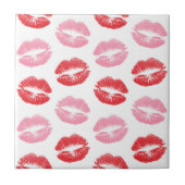 Lippen, rot und rosa, Lippenmuster, Lippenstift, K Fliese (Vorderseite)