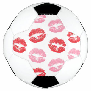 Lippen, rot und rosa, Lippenmuster, Lippenstift, K Fußball