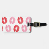 Lippen, rot und rosa, Lippenmuster, Lippenstift, K Gepäckanhänger (Vorderseite horizontal)