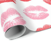 Lippen, rot und rosa, Lippenmuster, Lippenstift, K Geschenkpapier (Rolleneckpunkt)