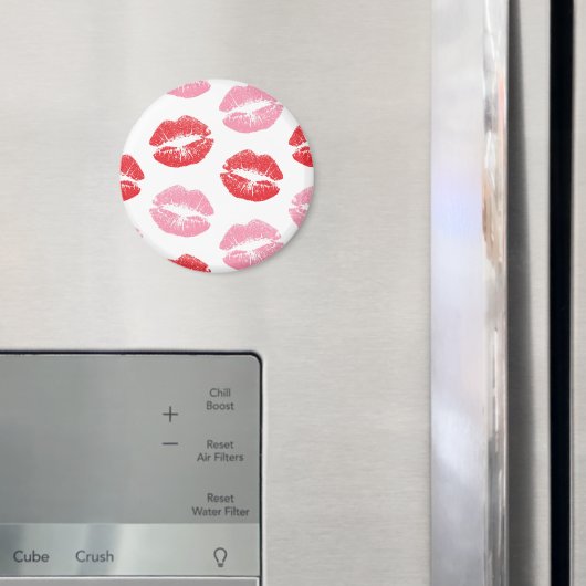 Lippen, rot und rosa, Lippenmuster, Lippenstift, K Magnet (In Situ (Kühlschrank))